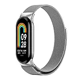 Комплект ремінців для фітнес-браслету Xiaomi Mi Band 8,9,10 Bead design Black - Milanese design Silver, фото 3