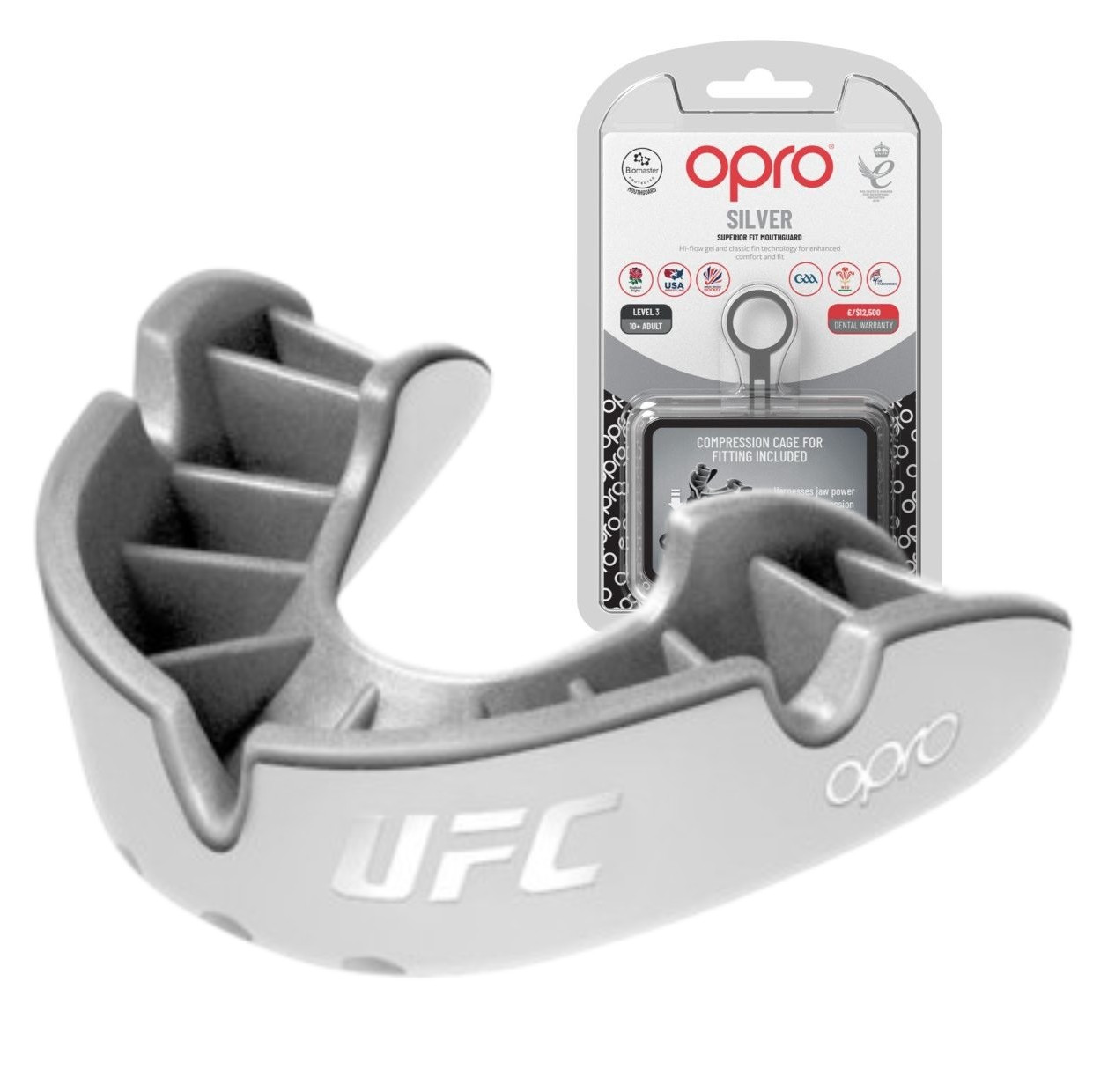 Капа OPRO Silver UFC дитяча (вік до 10) White/Silver (ufc.102515003), фото 1