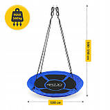 Гойдалка-гніздо кругла 4FIZJO L 100 см Black/Blue (P-5907739314529), фото 4