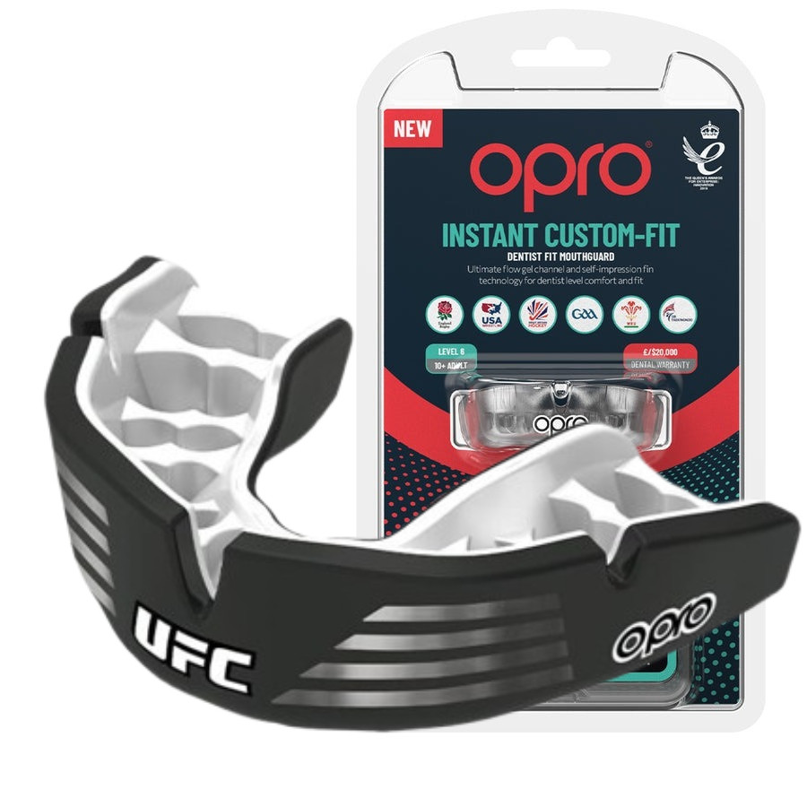 Капа OPRO Instant Custom-Fit UFC доросла (вік 11+) Silver/Black (art.102529002), фото 1