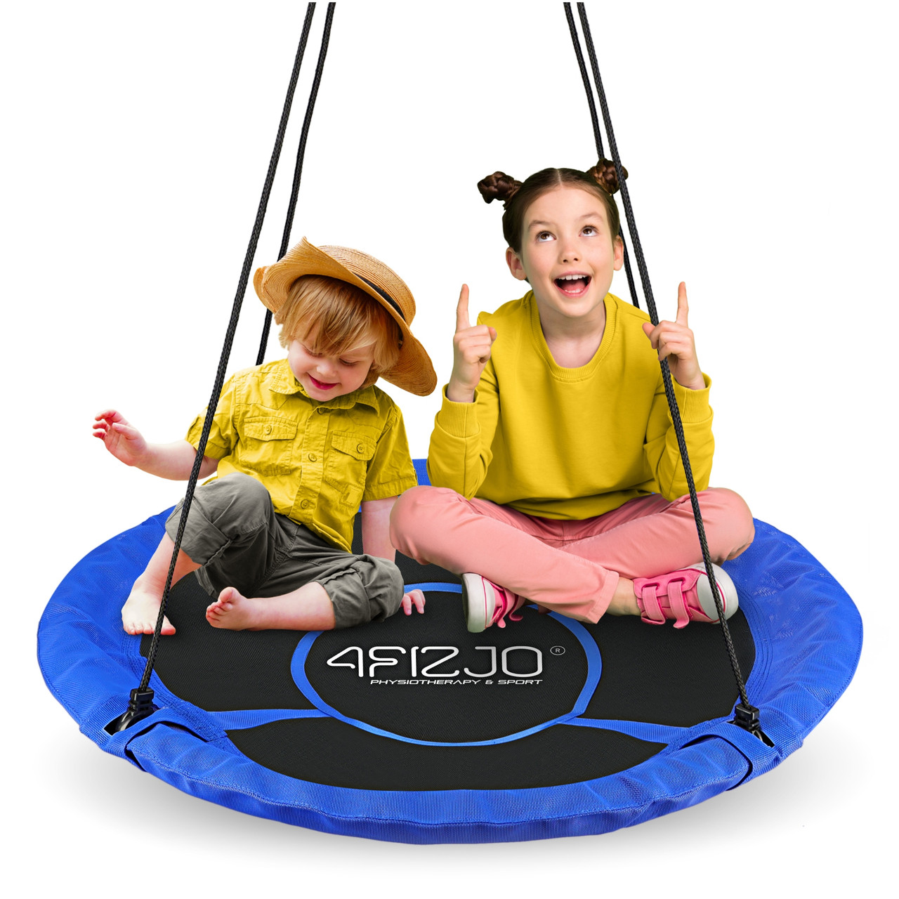 Гойдалка-гніздо кругла 4FIZJO XL 110 см Black/Blue (P-5907739316677)
