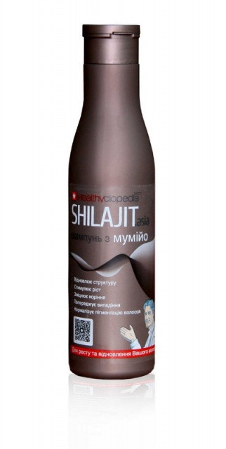 Шампунь з муміє SHILAJIT.asia відновлення і зміцнення 250 мл Healthyclopedia