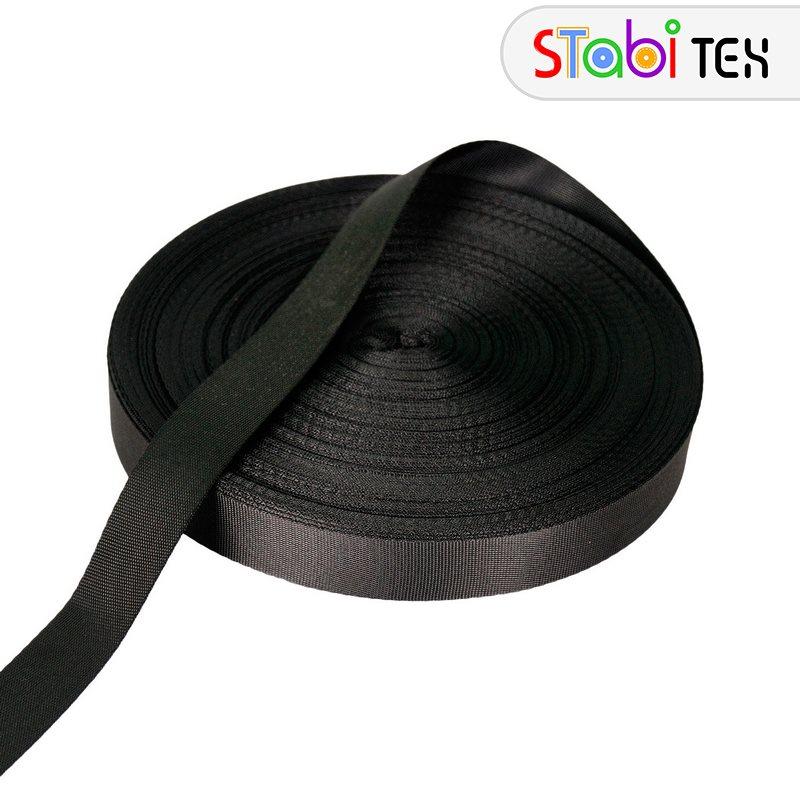 Стрічка 38мм ремінна нейлон 30гр/м (45м) Чорний
