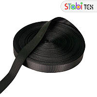 Стрічка 25 мм ремінна нейлон ЛАЙТ (45м) Чорний
