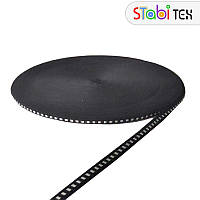 Стрічка 10мм ремінна MERAM (50м) Чорний + білий (зебра)