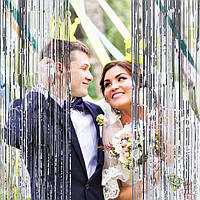 Набір штор для вечірки з 2 шт. Срібло