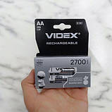 Акумулятори VIDEX АА ,перезаряджувані, акумуляторні батарейки хв.робота 2700 mAh 1,2 V (2шт) (9148), фото 3