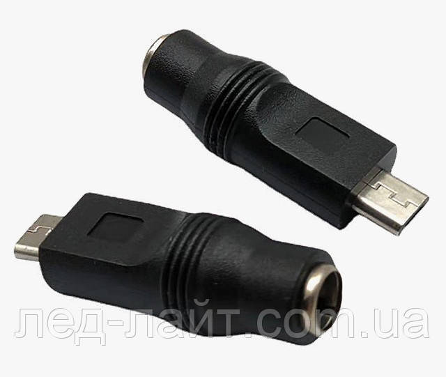 Перехідник DC 5.5мм 2.1мм microUSB