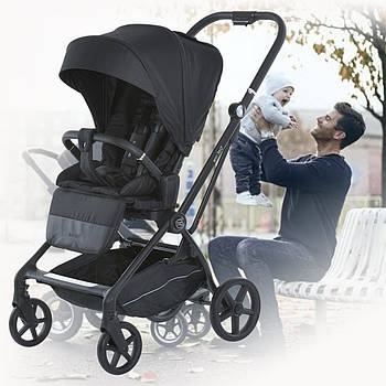 Прогулянковий дитячий візочок з регульованою ручкою та 3 положення спинки El Camino ME 1138 Black Чорний