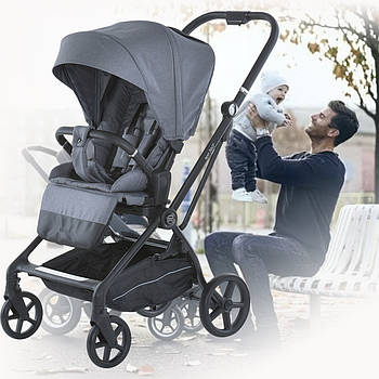 Прогулянковий дитячий візок з регульованою ручкою та 3 положення спинки El Camino ME 1138 Stone Gray Сірий