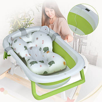 Дитяча складна ванна з вкладишем і термометром 78.3х49.3х20.5см для купання El Camino ME 1151 Grass Green