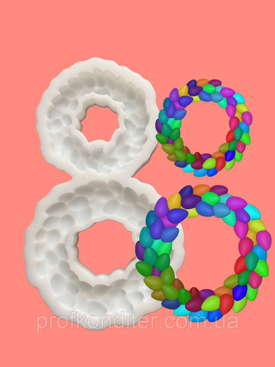 Ексклюзив. Силіконовий молд для шоколаду, мастіки, карамелі та ін "Віночки на паску", фото 1