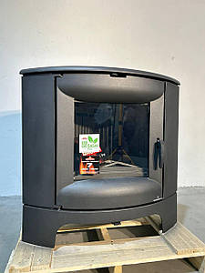 Дров'яна чавунна кутова піч камін з подвійним допалом для опалення Bronpi BREMEN