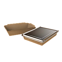 Контейнер для їжі з кришкою MEGA крафт 1700 мл (ЕКО) Crystal Box 50 шт, 013300178