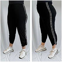 Жіночі капрі-бриджі літні чорні великі розміри (з 50 по 64)