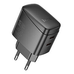 Мережевий зарядний пристрій Hoco CS62A 2USB-C PD/QC 45W GAN Колір Чорний