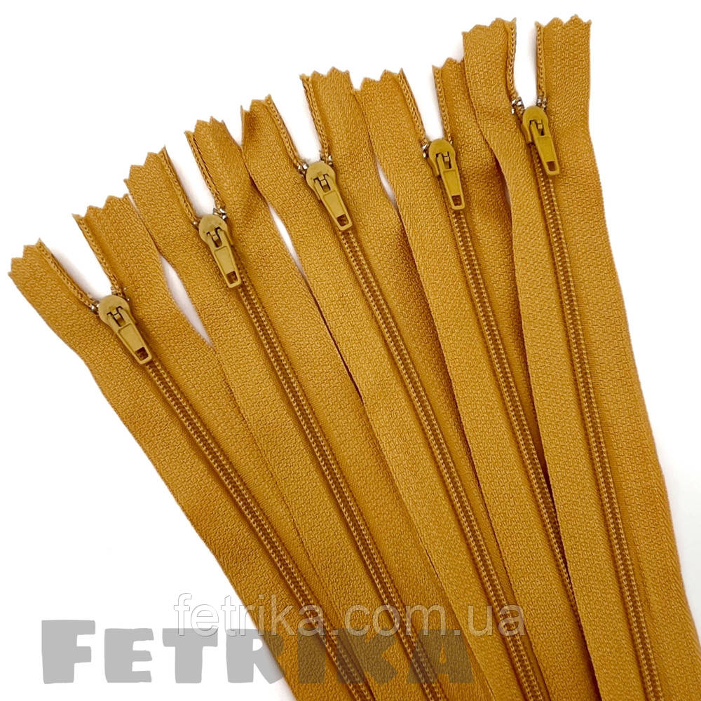 Блискавка спіральна спіднична 18 см, ГІРЧИЧНА. ТИП-3, фото 1