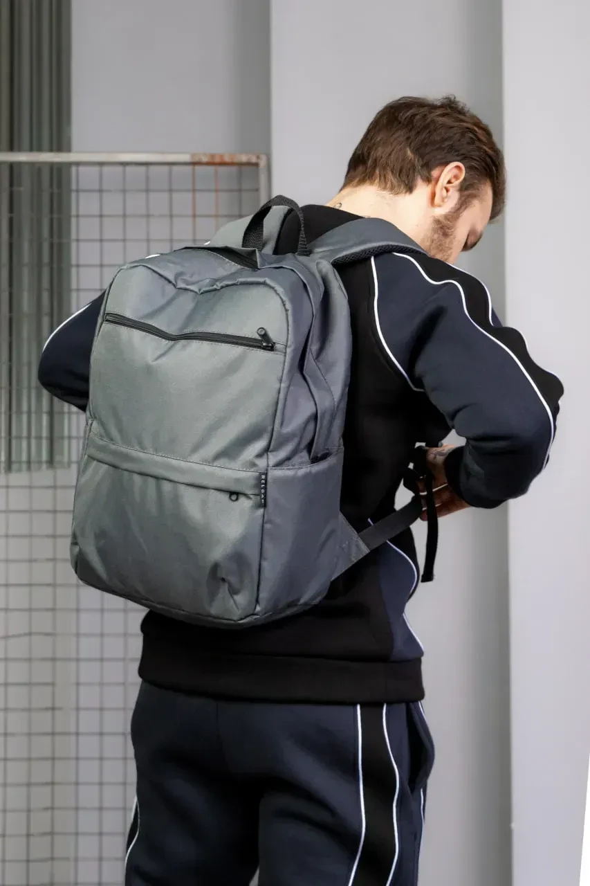 Рюкзак чоловічий жіночий міський Amega сірий Портфель спортивний, фото 1