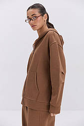 Жіночий спортивний костюм подовжена кофта зим на блискавці та широкі штани