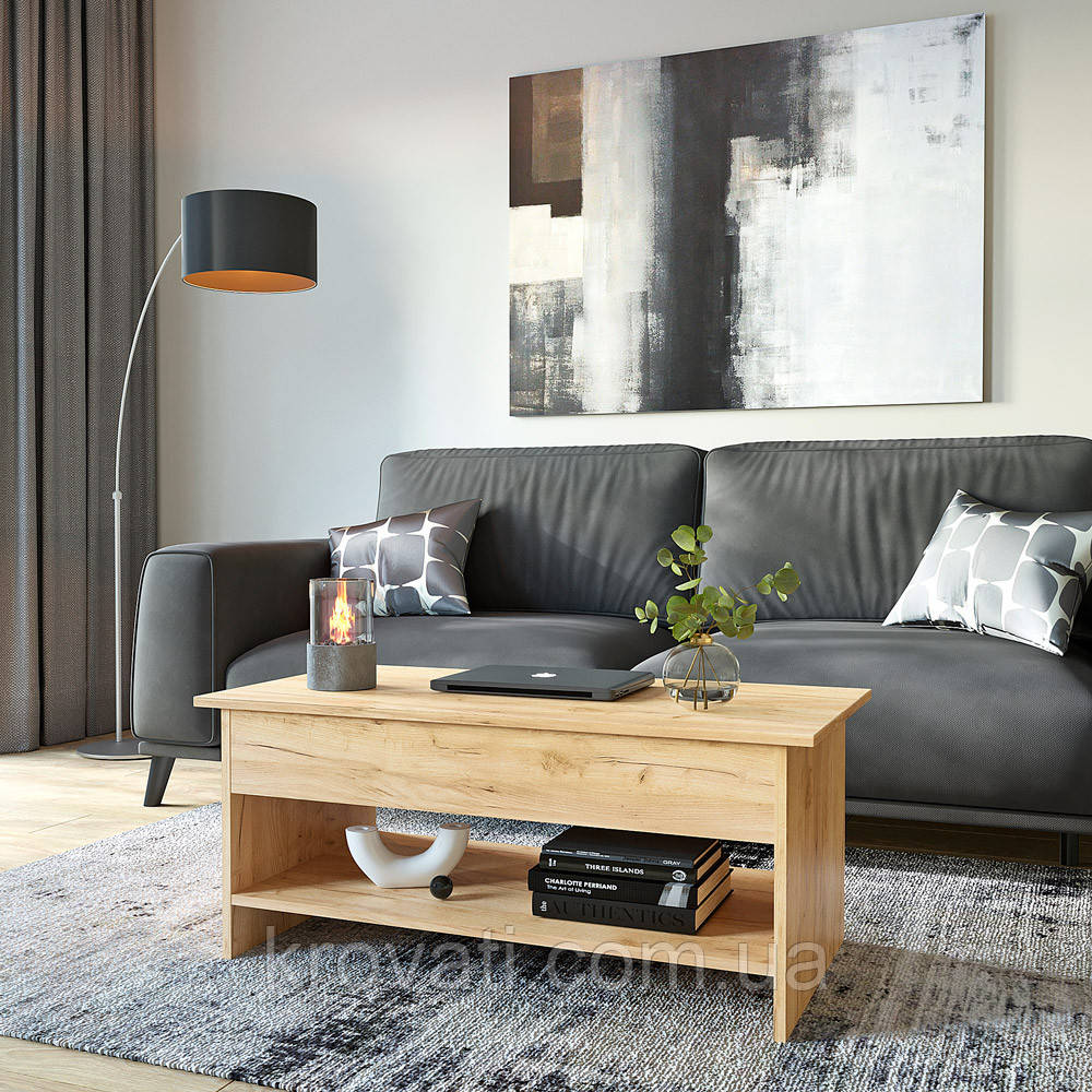 Стіл журнальний трансформер, Компанит, Дуб крафт золотий