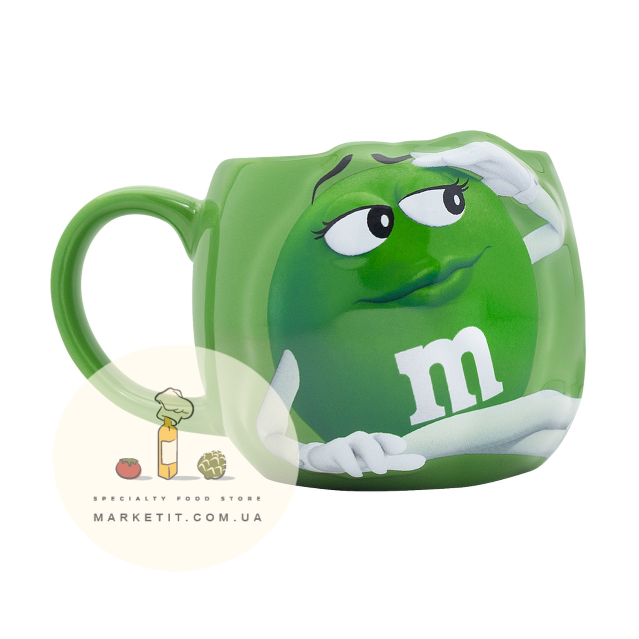 Кухоль M&M's керамічний 3D дизайн, «Зелений» 530 мл.