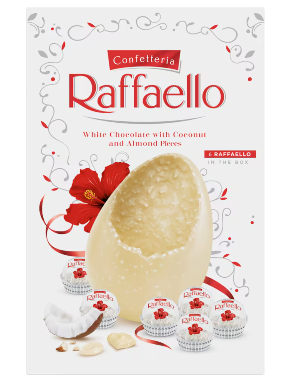 Пасхальний набір шоколадне яйце з цукерками Raffaello White Chocolate Easter Egg 235г