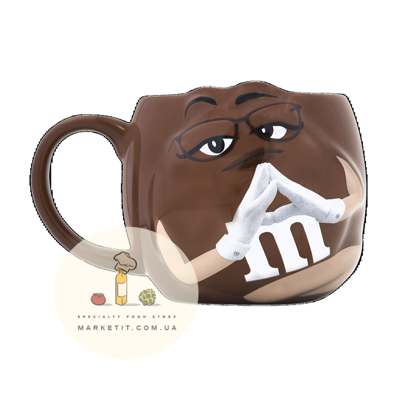 Кухоль M&M's керамічний 3D дизайн, «Коричневий» 530 мл.