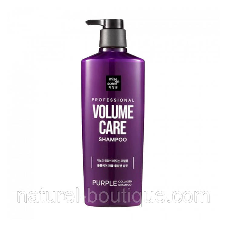 Шампунь Mise en scène Volume Care Purple Collagen з колагеном для об'єму волосся 680 мл