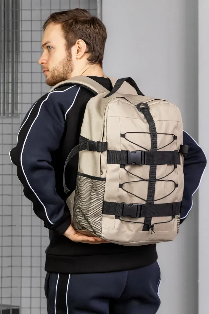 Рюкзак чоловічий жіночий міський Delta бежевий Портфель спортивний, фото 1