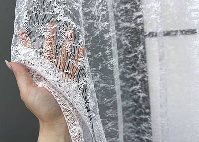 Залишок (4,7х1,6м.) тканини з рулону, коротка тюль висотою 1,5 м., жакард "Мрамор". Колір білий. Код 1598ту 00-780