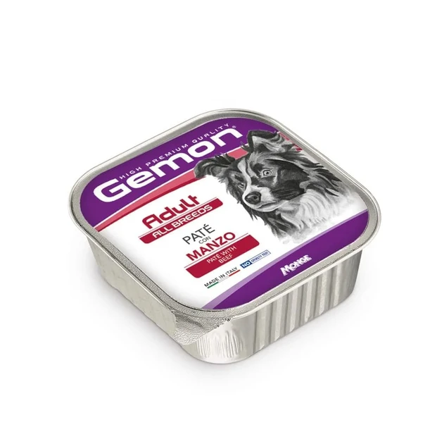 Вологий корм GEMON DOG WET Adult для собак усіх порід з яловичиною (паштет) 100 гр 24 шт