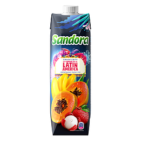 Sandora "Смаки світу. Карнавал Лат.Америки" банан, папая та лічі нектар 950мл