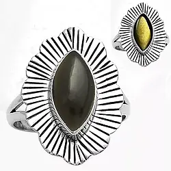 Тектит срібна каблучка, 0241ЛТ