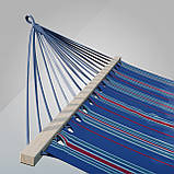 Стійка для гамака WCG + Двомісний Гамак з планкою RIO синій XXL 200х150 WCG. Садовий гамак, фото 7