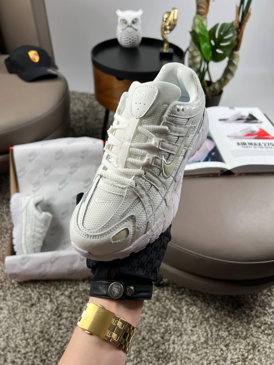 Жіночі шкіряні текстиль кросівки Nike P-6000 W White, кеди жіночі Найк білі весна осінь. Жіноче взуття, фото 1