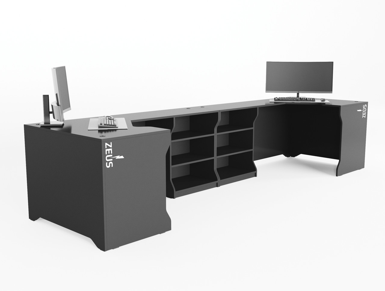 Ігровий стіл кутовий для геймерів із ЛДСП Revolver-3 ZEUS-Game, фото 1