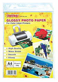 Фотопапір глянцевий А4 20 аркушів 230g "JOYKO" GSP-A4-230 KNZ