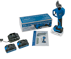 Секатор акумуляторний безщітковий KRAISSMANN 31 AGS-BL 20/2 (2 акумулятори+зарядне+картонна упаковка, M-POWER series 20)