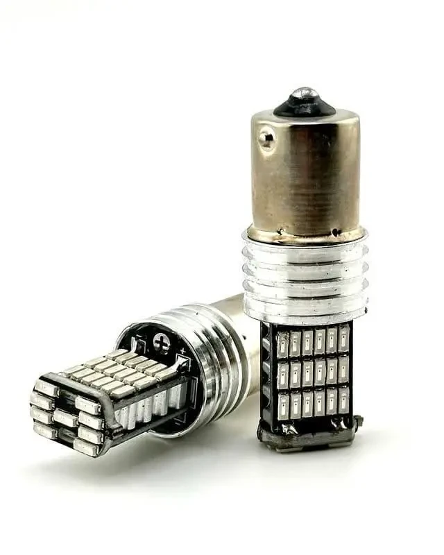 Одноконтактні автомобільні LED-лампи 45SMD 1156, P21W, BA15S, 21 Вт, Червоний