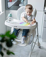 Дитячий стільчик для годування з регульованою спинкою Carrello Caramel CRL-9501/3 Cloud Grey сірий колір