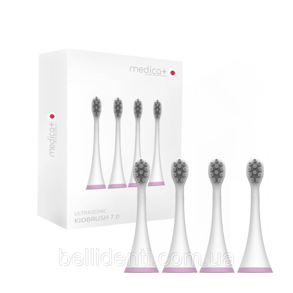Змінні насадки для дитячої зубної щітки Medica+ KidsBrush 7.0 pink, 4 шт