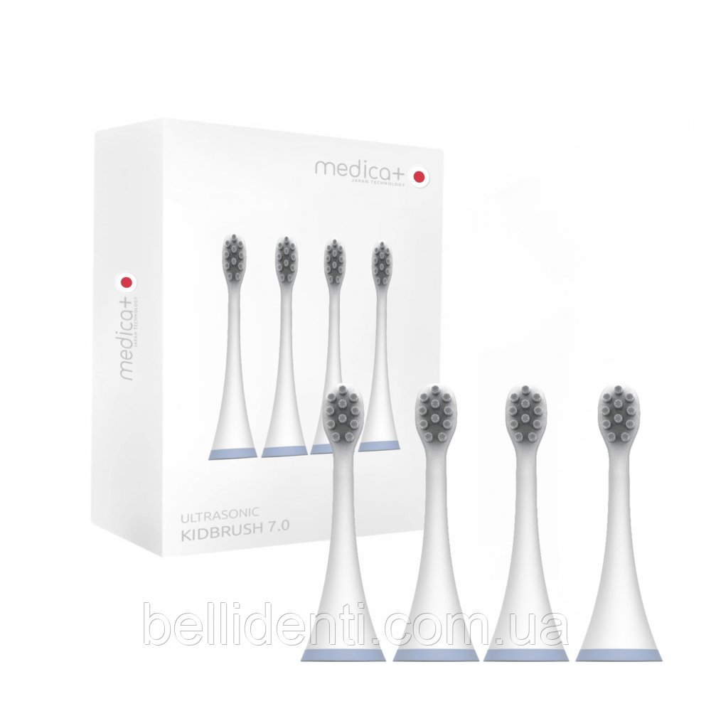 Змінні насадки для дитячої зубної щітки Medica+ KidsBrush 7.0 blue, 4 шт