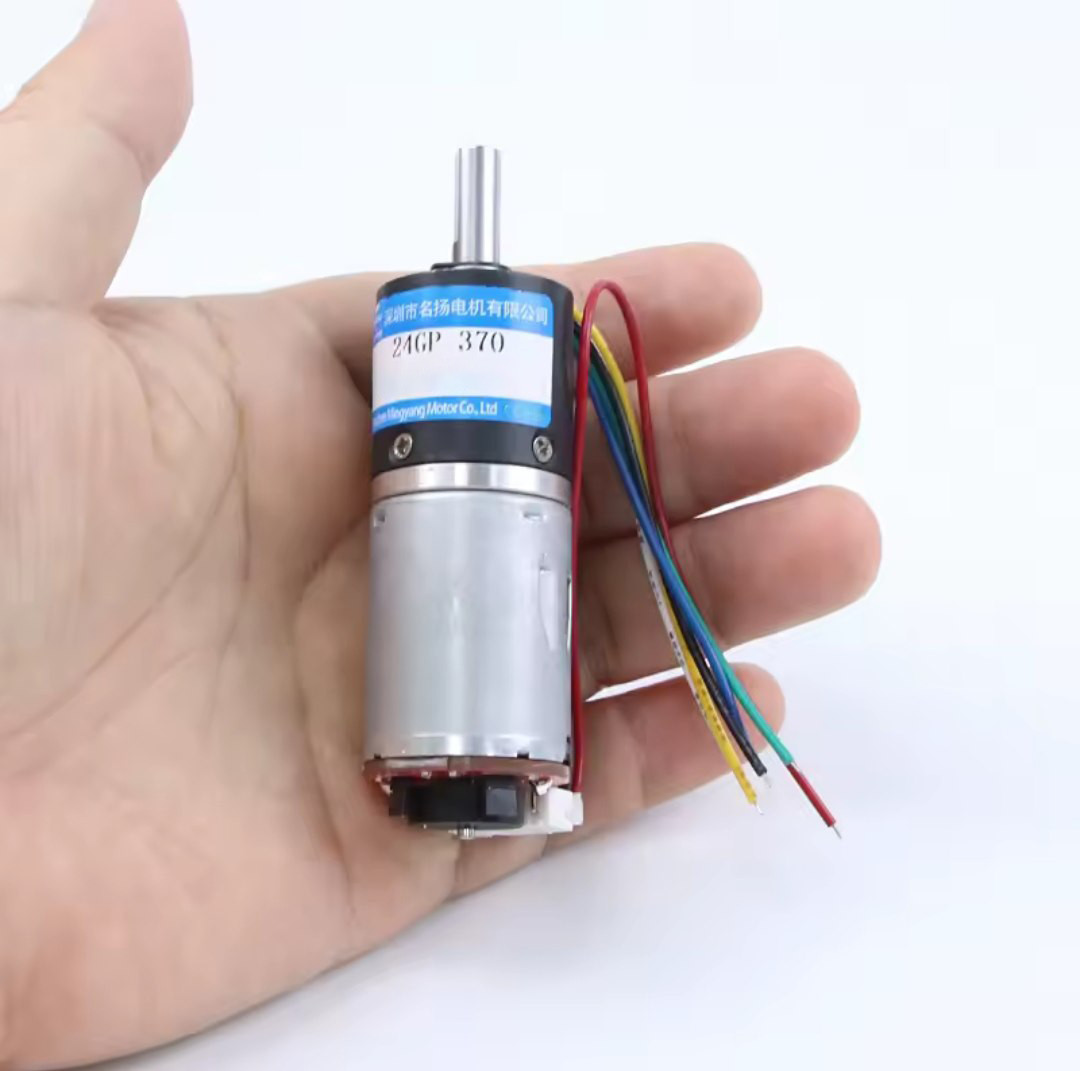 Мікро DC мотор 6V з планетарним редуктором та енкодером, 9 об/хв, 24мм