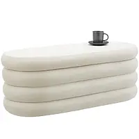 Сундук для зберігання з оксамитовим ефектом кремово-білого кольору Altu