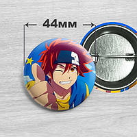 Значок Рекі Кян з аніме Скейт: Нескінченність / SK8 the Infinity. №4 44мм