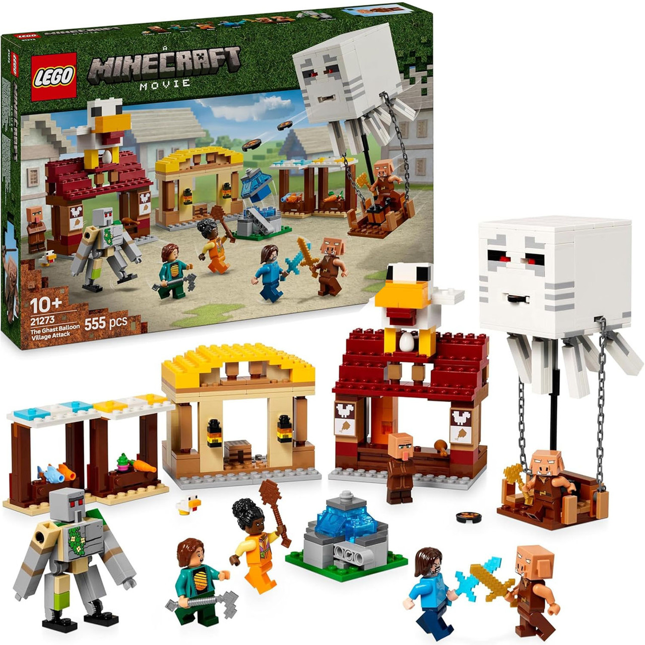 Конструктор Лего Майнкрафт Напад кулі гасту на поселення Lego Minecraft 21273