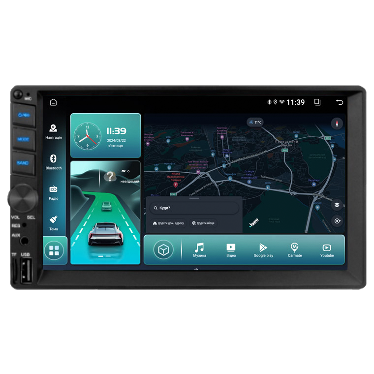 Автомобільна мультимедійна система DriveX UA-21 7" 2-Din 2+32Gb 2.5D QLED 4-Cores Android 12.0