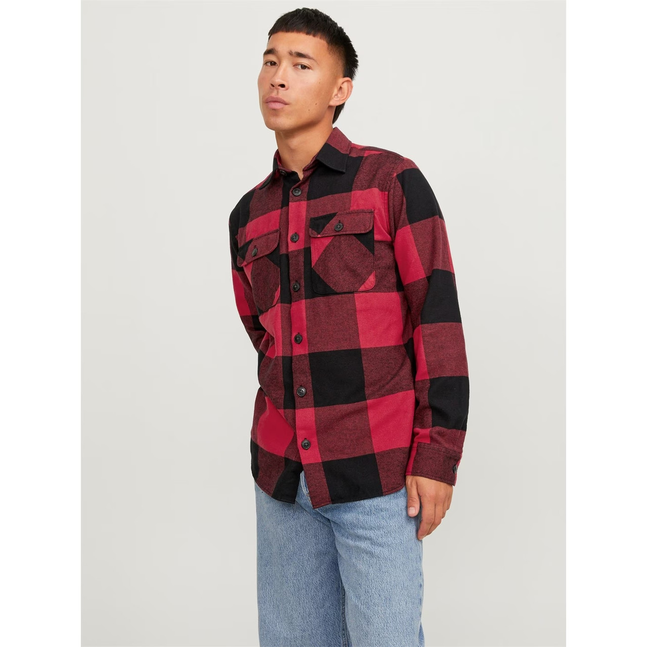 Сорочка чоловіча в клітинку Jack & Jones (Джек енд Джонс) з Англії - на довгий рукав, фото 1