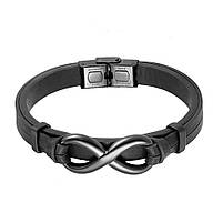 Браслет шкіряний "Infinity" Type I2 20 см Black, фото 3