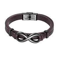 Браслет шкіряний "Infinity" Type I2 20 см Brown, фото 3